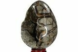 Septarian Dragon Egg Geode - Black Crystals #111227-3